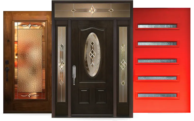 Beautifully arranged collage of entry doors offered by Nordik Windows and Doors.