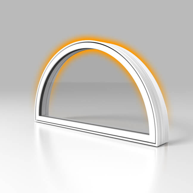 Nordik fixed windows are bendable for arches, ellipses, cambers and other custom shapes
