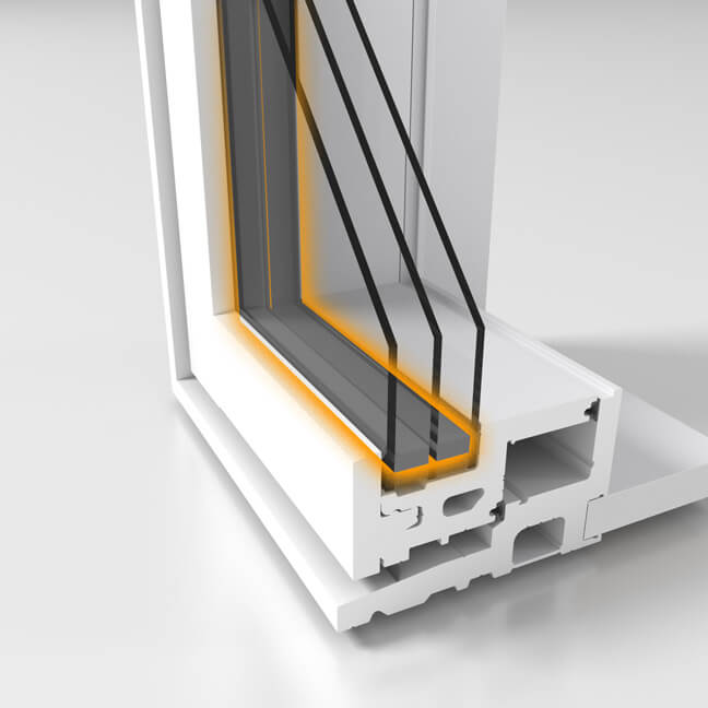 Nordik casement windows have cellular warm-edge spacer.
