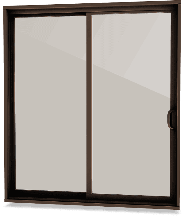 Commercial brown patio door with bronze-tinted glass