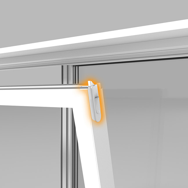 Nordik double slider windows features an integrated sash latch.