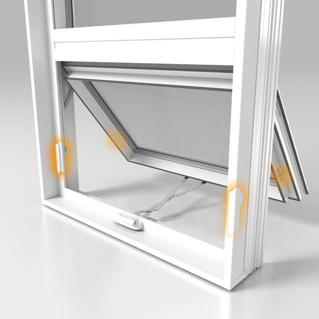 Nordik awning windows feature a NOVA® multi-point lock.