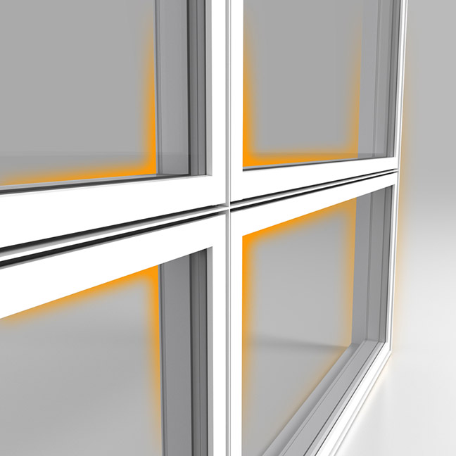 Nordik fixed windows provides a seamless sightline with casement and awning sashes