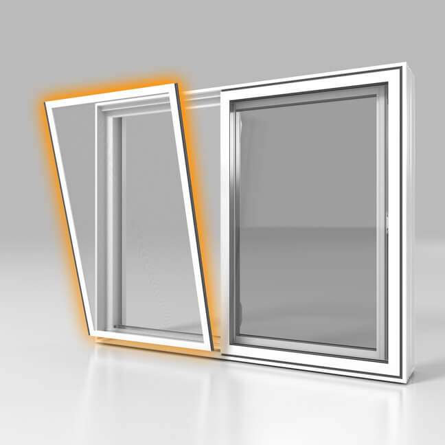 Nordik double slider windows feature a “One-Click”, easy-to-remove screen.