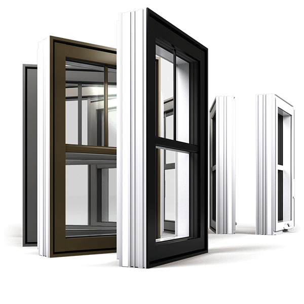 A carousel of RevoCell® windows with grilles and sdl featuring standard exterior colors.