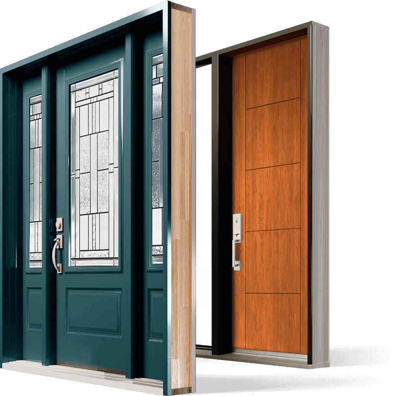 Single entry door (Kallima small oval decorative glass) - My Garage  Solutions