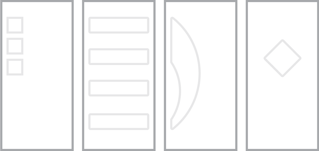 Quadruple doors with custom glass configuration