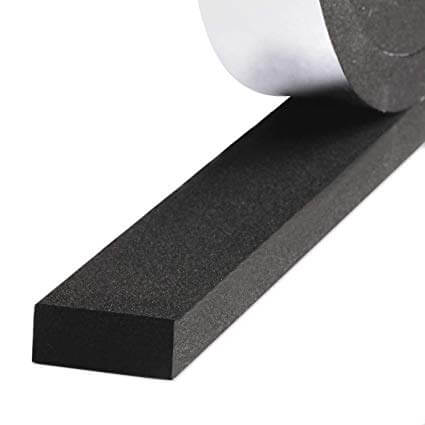 Foam peel-and-stick weatherstripping tape