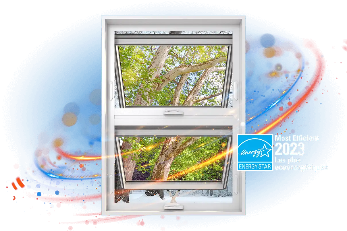 A RevoCell awning window with the Energy Star Most Efficient 2023 logo.