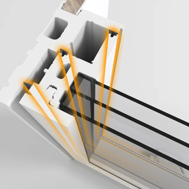 An image of Triple continuous weatherstripping provides an air and water-tight fit